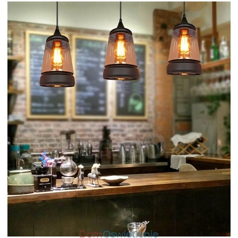 Europejska lampa wisząca ze szkła retro lounge