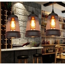 Europejska lampa wisząca ze szkła retro lounge