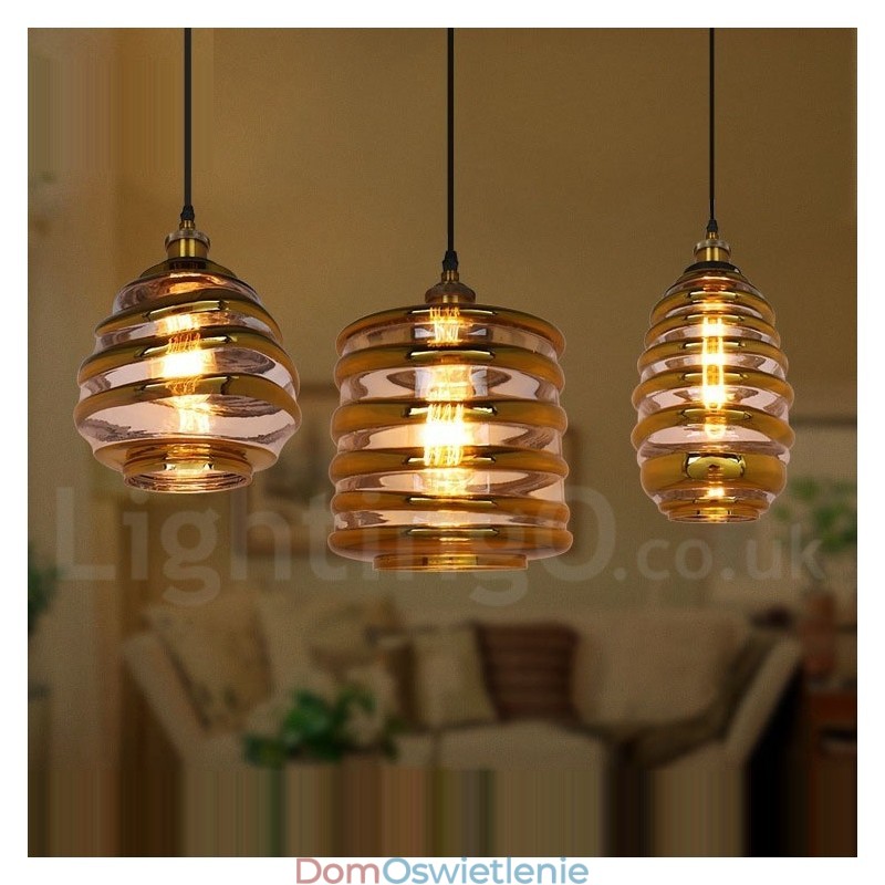 Europejska szklana lampa wisząca Cafe Lounge Lampa wisząca