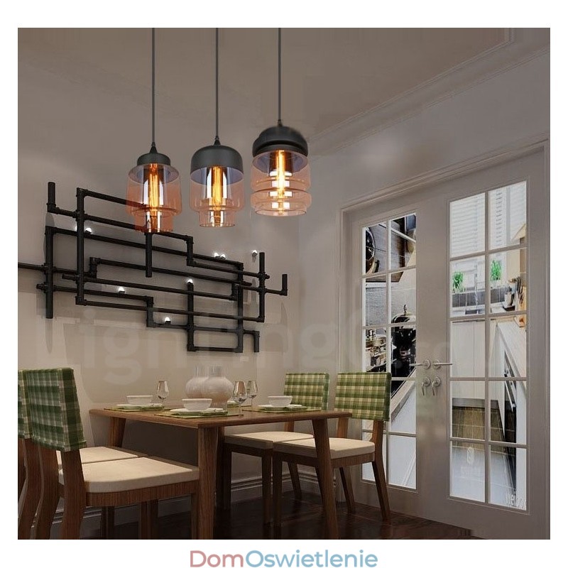 Rustykalna szklana lampa wisząca europejska lampa wisząca do salonu