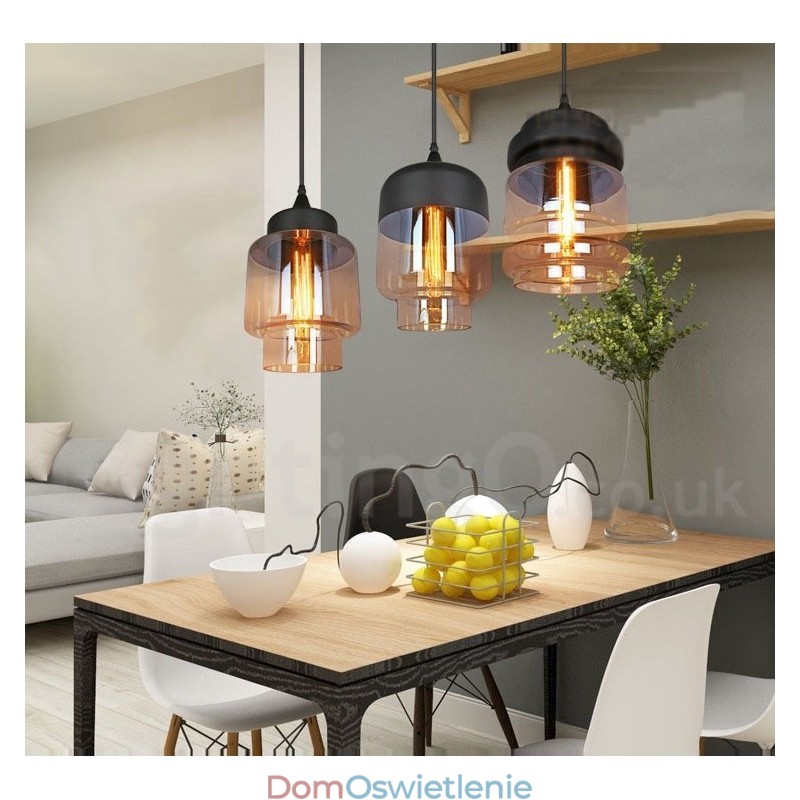 Rustykalna szklana lampa wisząca europejska lampa wisząca do salonu