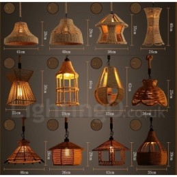 1 Światło Rustykalna Lampa Wisząca Cafe Lodge Hemp Rope Lampa Wisząca