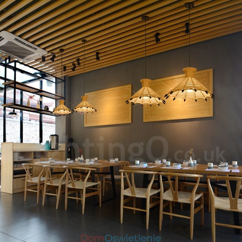 1 Światło Rustykalna Lampa Wisząca Cafe Lodge Hemp Rope Lampa Wisząca