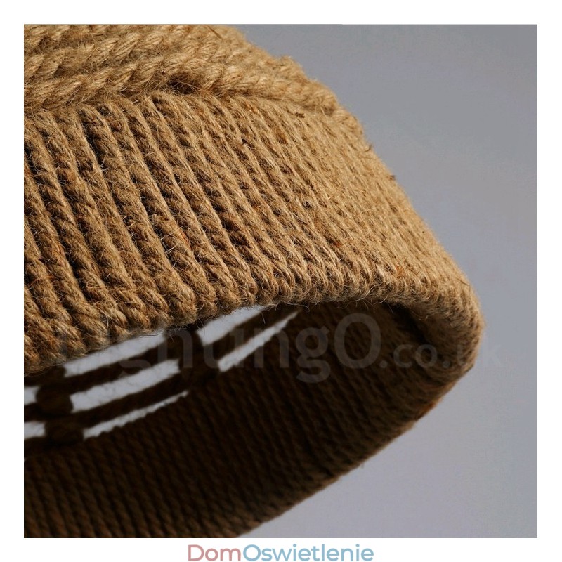 1 Światło Rustykalna Lampa Wisząca Cafe Lodge Hemp Rope Lampa Wisząca