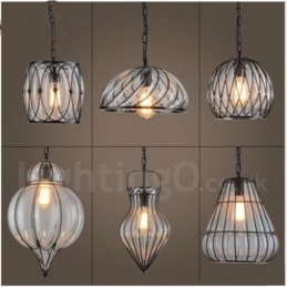1 Światło Vintage Cafe Glass Pendant Light Loft Pendant Lamp