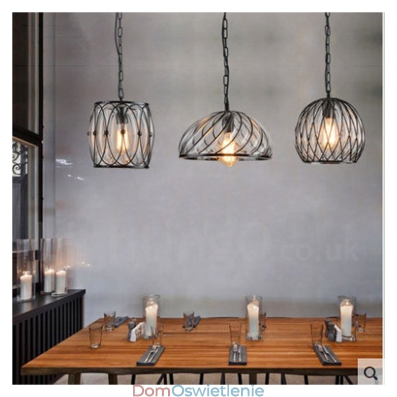 1 Światło Vintage Cafe Glass Pendant Light Loft Pendant Lamp