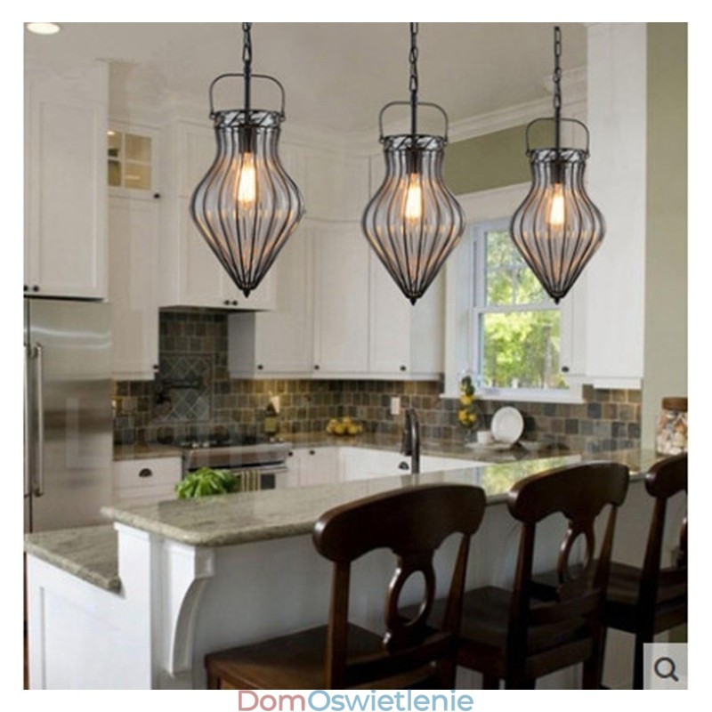 1 Światło Vintage Cafe Glass Pendant Light Loft Pendant Lamp