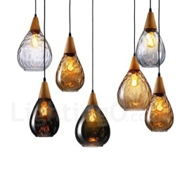 1 Światło Nordic Style Nowoczesna Współczesna Szklana Lampa Wisząca