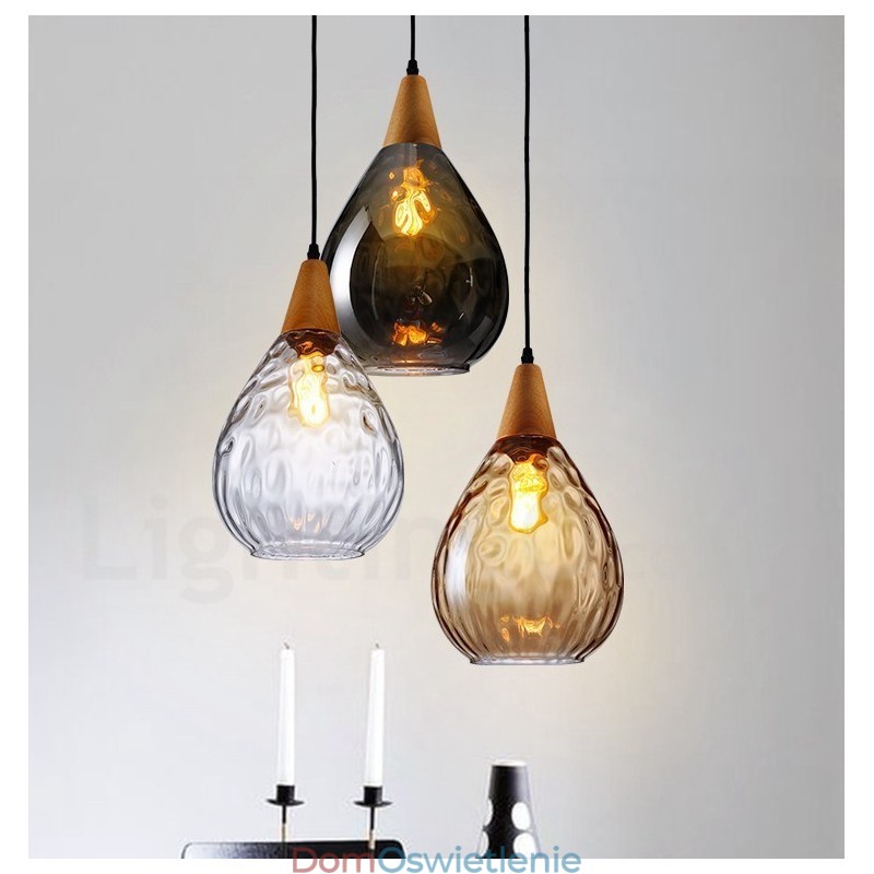 1 Światło Nordic Style Nowoczesna Współczesna Szklana Lampa Wisząca