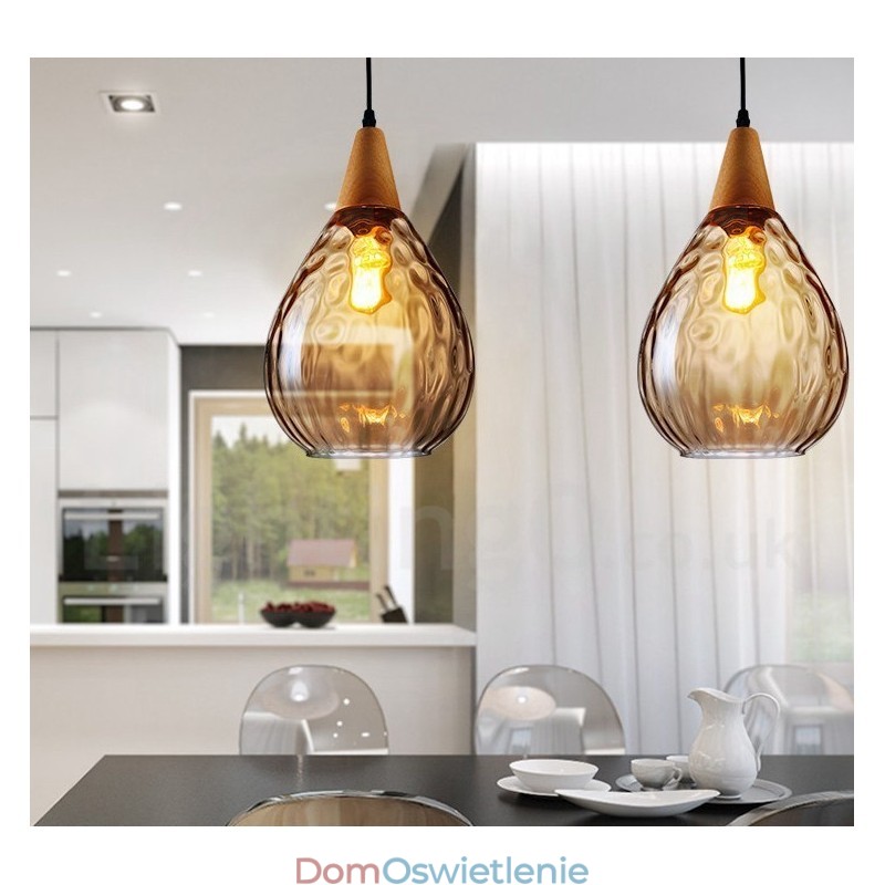 1 Światło Nordic Style Nowoczesna Współczesna Szklana Lampa Wisząca