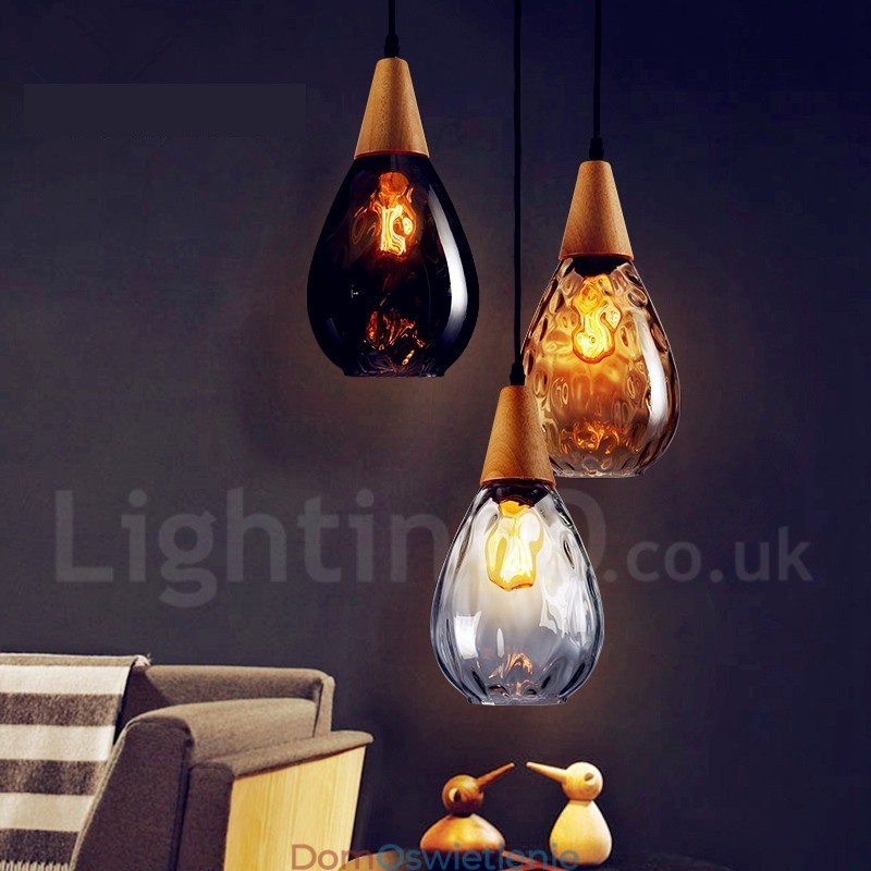 1 Światło Nordic Style Nowoczesna Współczesna Szklana Lampa Wisząca