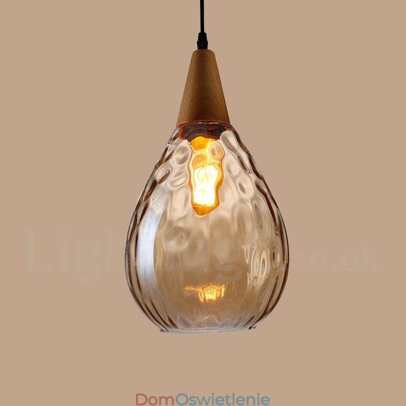 1 Światło Nordic Style Nowoczesna Współczesna Szklana Lampa Wisząca