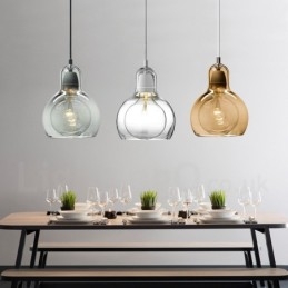 1 Światło Nordic Style Nowoczesna Współczesna Szklana Lampa Wisząca