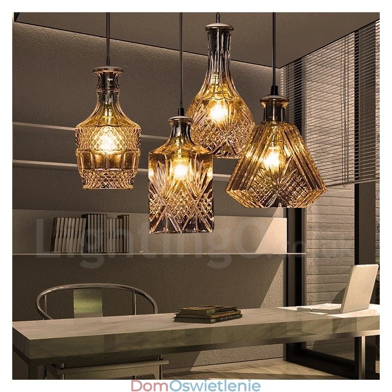 1 światło Rustic Lodge Glass Cafe Pendant Light