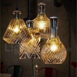 1 światło Rustic Lodge Glass Cafe Pendant Light
