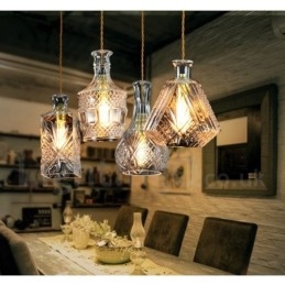 1 światło Rustic Lodge Glass Cafe Pendant Light