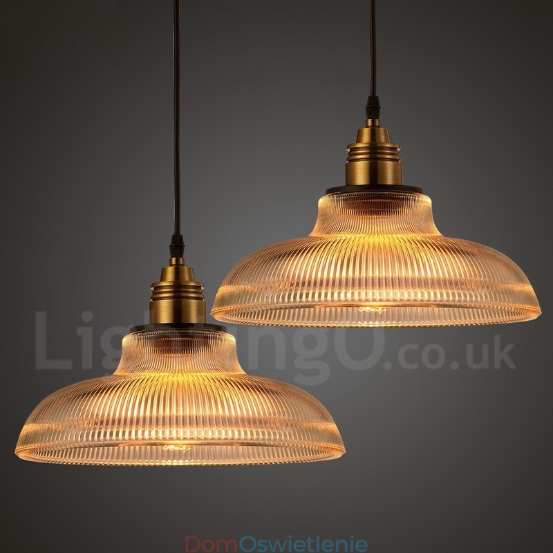1 Światło Vintage Szklana Lampa Wisząca