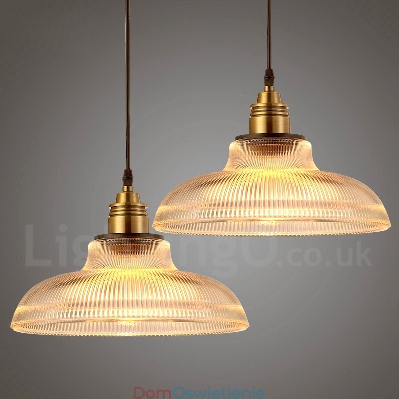 1 Światło Vintage Szklana Lampa Wisząca