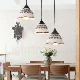 1-punktowa nowoczesna lampa wisząca z ceramicznym kloszem