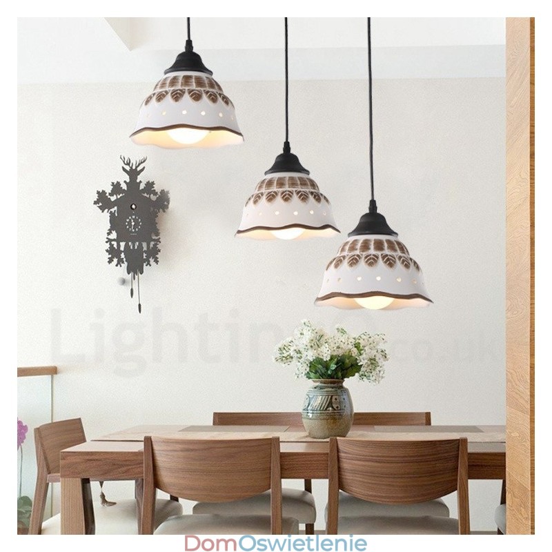1-punktowa nowoczesna lampa wisząca z ceramicznym kloszem