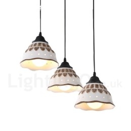 1-punktowa nowoczesna lampa wisząca z ceramicznym kloszem