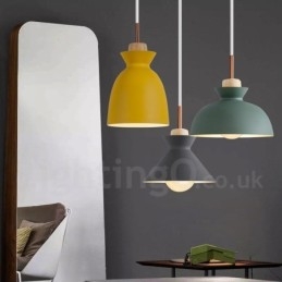 1-punktowa nowoczesna lampa wisząca ze stali z kloszem ze stopu aluminium