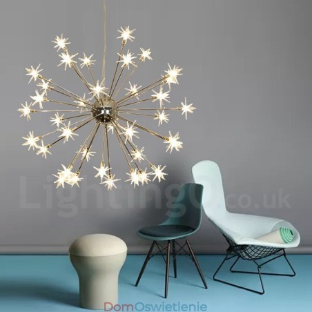 32-punktowa nowoczesna lampa wisząca ze stali z kloszem szklanym 32-punktowa nowoczesna lampa wisząca ze stali z kloszem szklanym