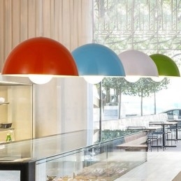 1-punktowa nowoczesna lampa wisząca ze stali z kloszem ze stopu aluminium