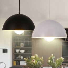 1-punktowa nowoczesna lampa wisząca ze stali z kloszem ze stopu aluminium