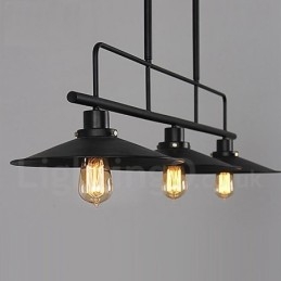 3-punktowa lampa wisząca w stylu retro rustykalnym ze stali z kloszem ze stali