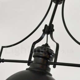 3-punktowa lampa wisząca w stylu retro rustykalnym ze stali z kloszem ze stali