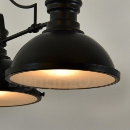 3-punktowa lampa wisząca w stylu retro rustykalnym ze stali z kloszem ze stali