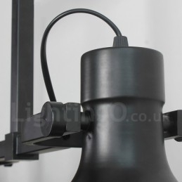 3-punktowa lampa wisząca ze stali w stylu retro rustykalnym z kloszem szklanym