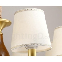 8-punktowa lampa wisząca retro rustykalna luksusowa mosiężna z kloszem szklanym