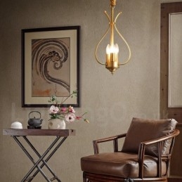 4-punktowa lampa wisząca retro rustykalna luksusowa mosiężna