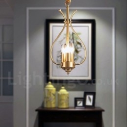 4-punktowa lampa wisząca retro rustykalna luksusowa mosiężna