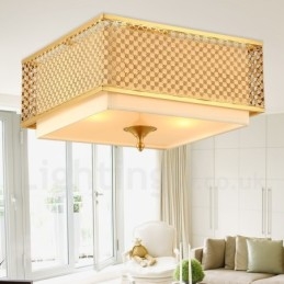 4-punktowa lampa wisząca retro rustykalna luksusowa mosiężna z abażurem z tkaniny
