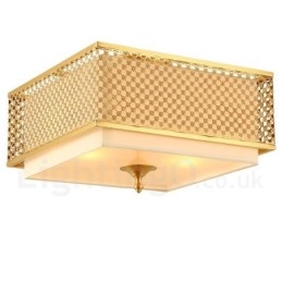 4-punktowa lampa wisząca retro rustykalna luksusowa mosiężna z abażurem z tkaniny