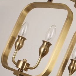 6-punktowa lampa wisząca retro rustykalna luksusowa mosiężna