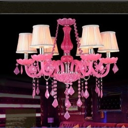 Lampa kawowa Project Light Candle Crystal Wisząca lampa różowa A