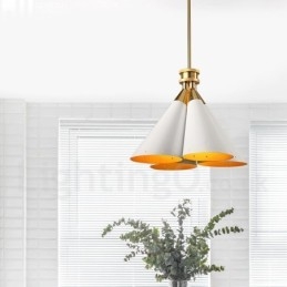 4-punktowy żyrandol wiszący ze stopu aluminium w stylu retro rustykalnym z kloszem ze stopu aluminium