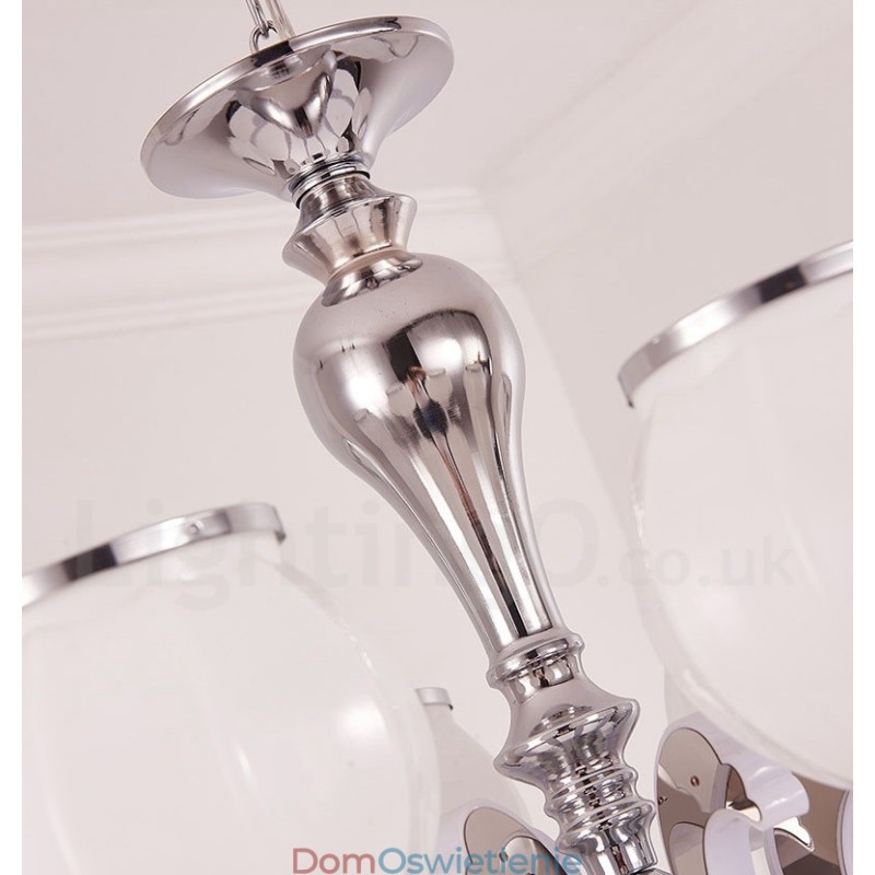 8-punktowy nowoczesny, współczesny luksusowy żyrandol wiszący z kloszem szklanym