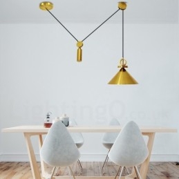 Czysta miedź, nowoczesny współczesny styl nordycki, lampa wisząca Rise and Fall, mosiężna lampa sufitowa