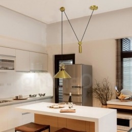 Czysta miedź, nowoczesny współczesny styl nordycki, lampa wisząca Rise and Fall, mosiężna lampa sufitowa