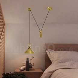 Czysta miedź, nowoczesny współczesny styl nordycki, lampa wisząca Rise and Fall, mosiężna lampa sufitowa