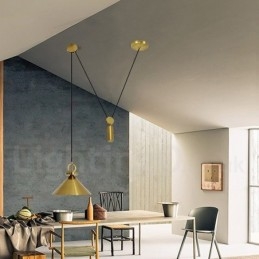 Czysta miedź, nowoczesny współczesny styl nordycki, lampa wisząca Rise and Fall, mosiężna lampa sufitowa