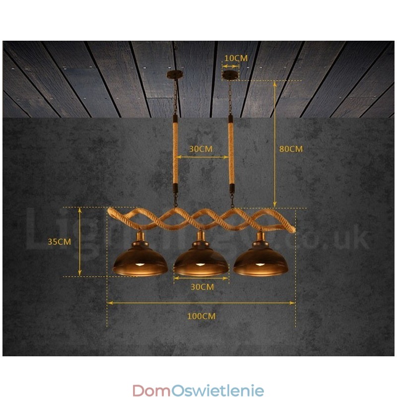 3-punktowa lampa wisząca sufitowa