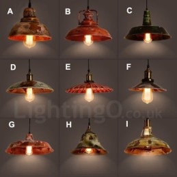 1 Światło Rustykalne Lodge Retro Vintage Wisząca Lampa Loft
