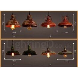 1 Światło Rustykalne Lodge Retro Vintage Wisząca Lampa Loft
