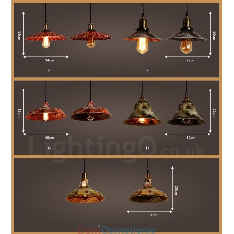 1 Światło Rustykalne Lodge Retro Vintage Wisząca Lampa Loft